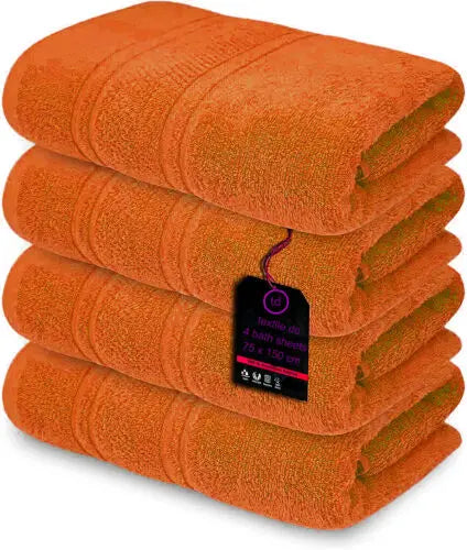 4x Large Jumbo Budget Bath Sheet Towels 100% Egyptian Cotton